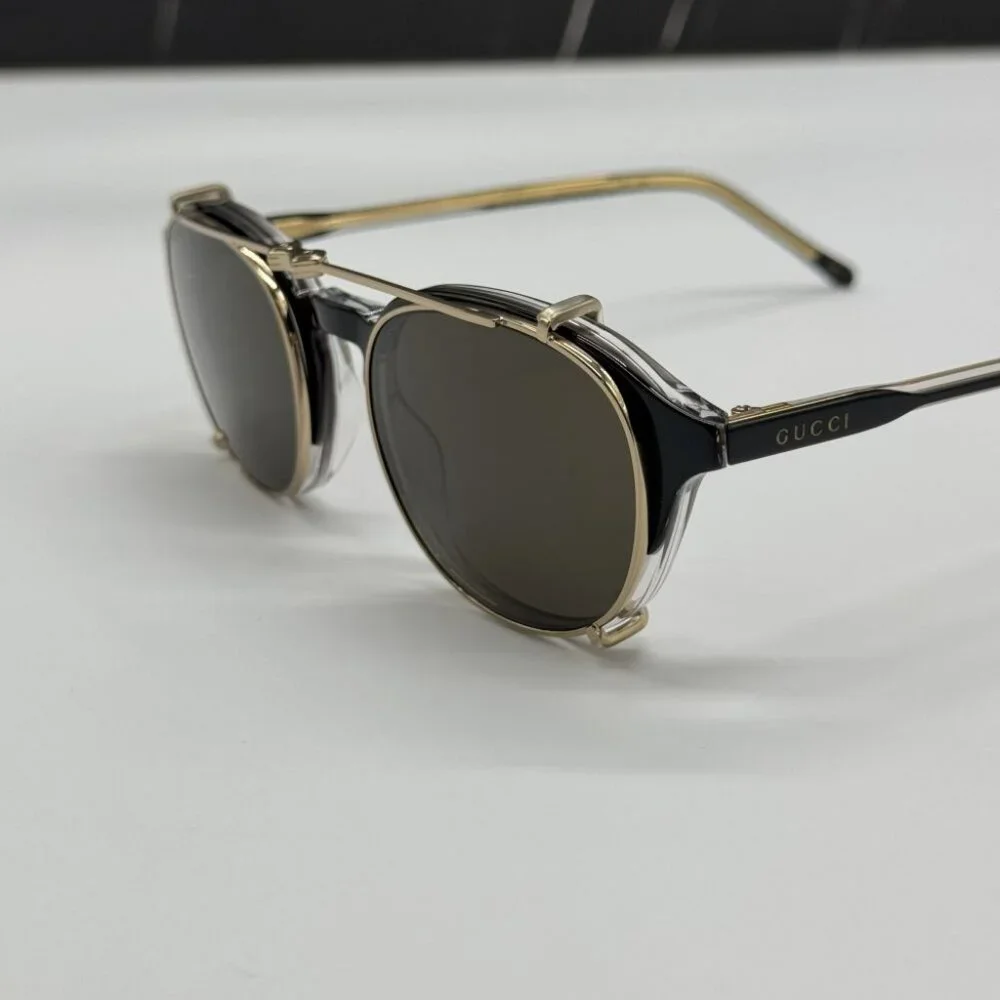 NEW GUCCI GG1212S 002 SUNGLASSES MEN ROUND BLACK EYEWEAR